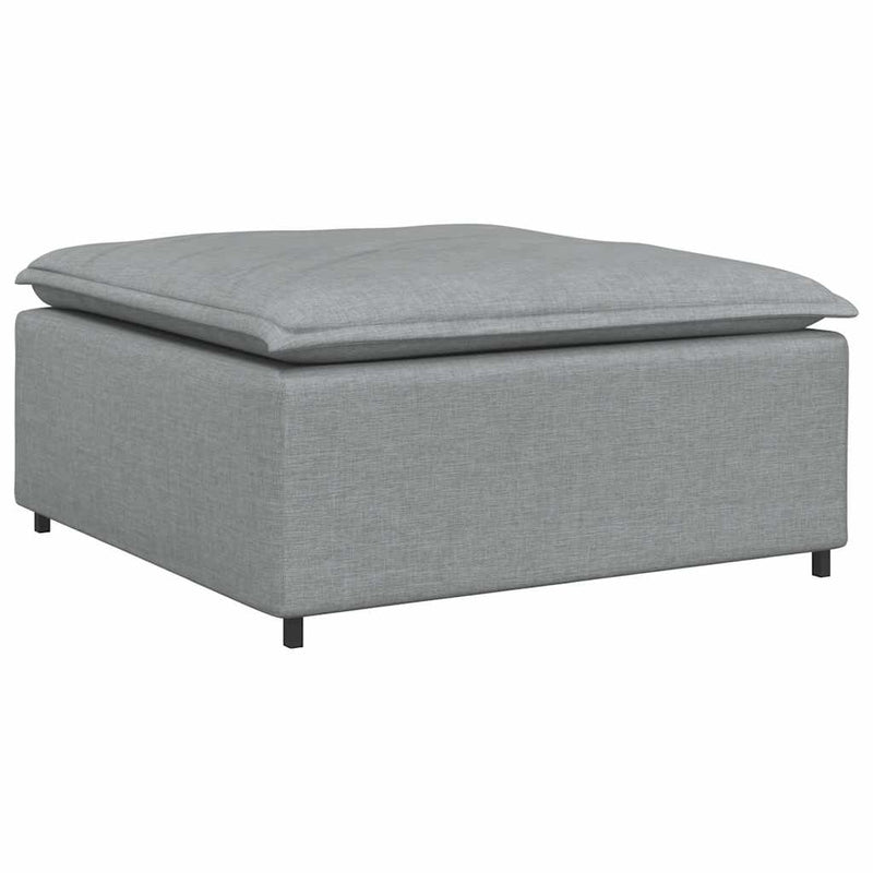 Canapea modulară cu taburet și perne, gri deschis