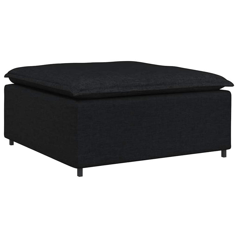 Canapea modulară cu taburet și perne, negru