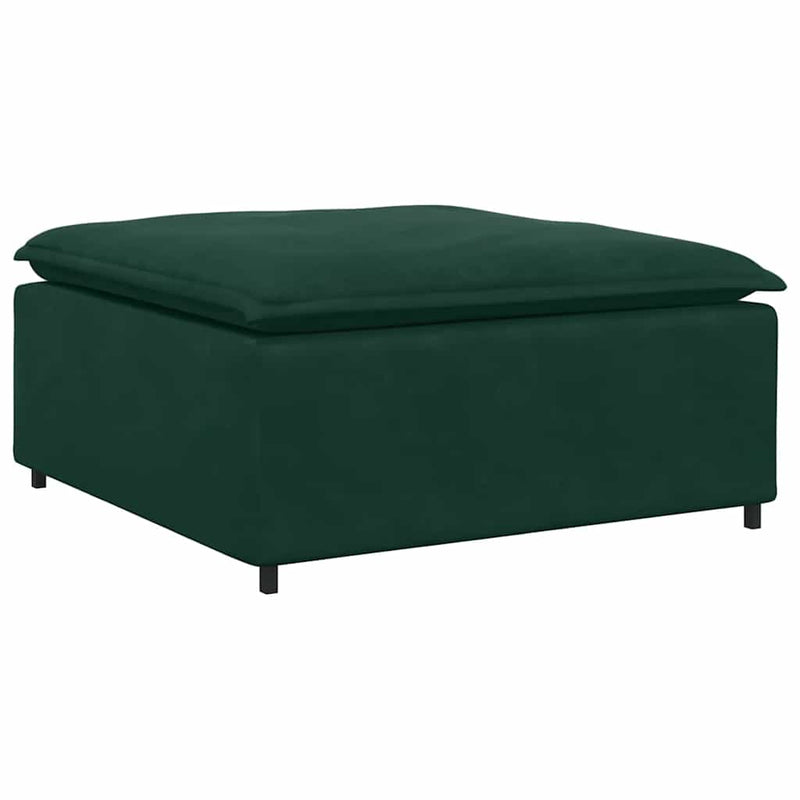 Canapea modulară cu taburet și perne, verde închis