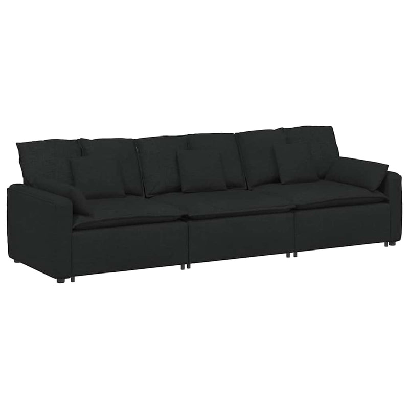 Canapea modulară cu perne, negru
