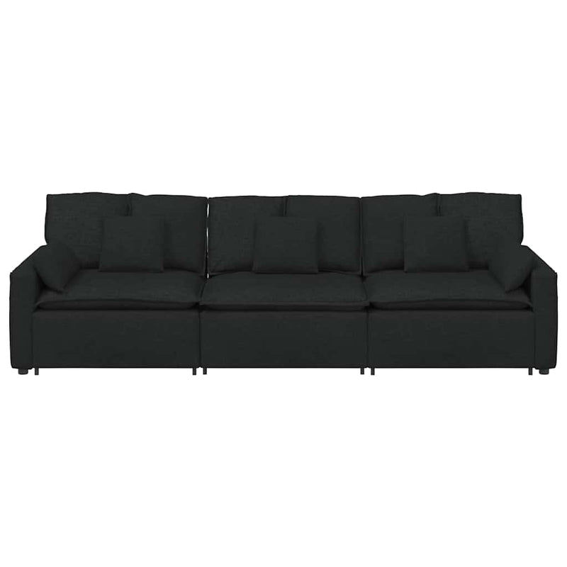 Canapea modulară cu perne, negru