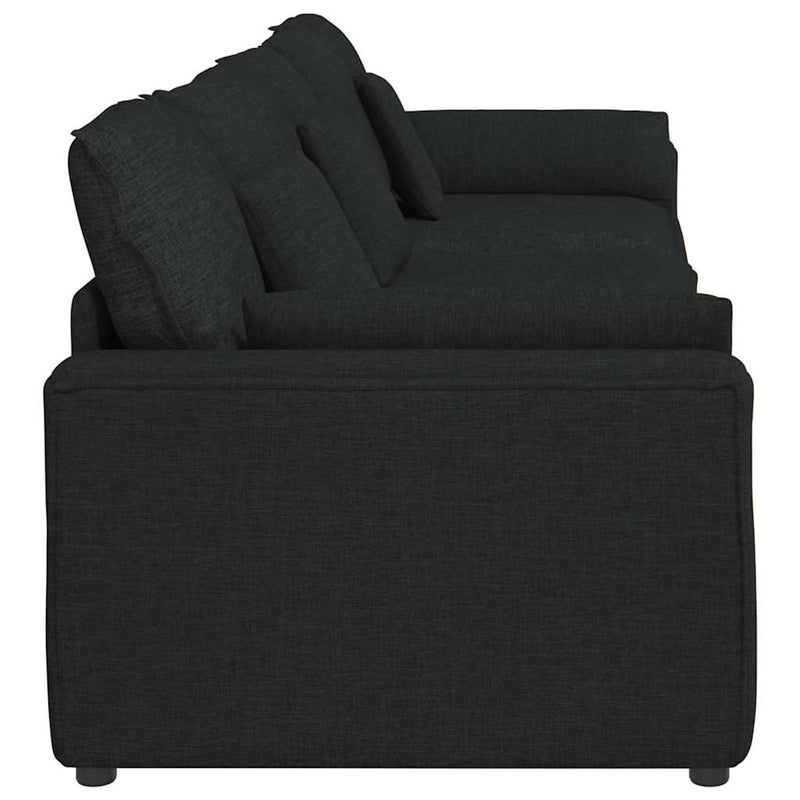 Canapea modulară cu perne, negru