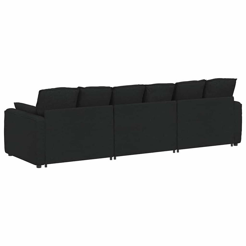 Canapea modulară cu perne, negru