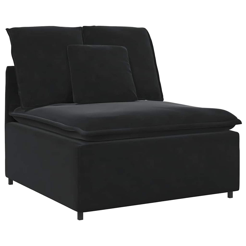 Canapea modulară cu perne, negru
