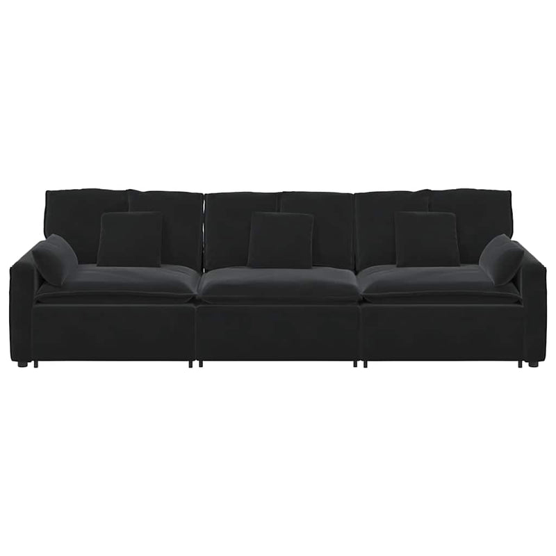 Canapea modulară cu perne, negru
