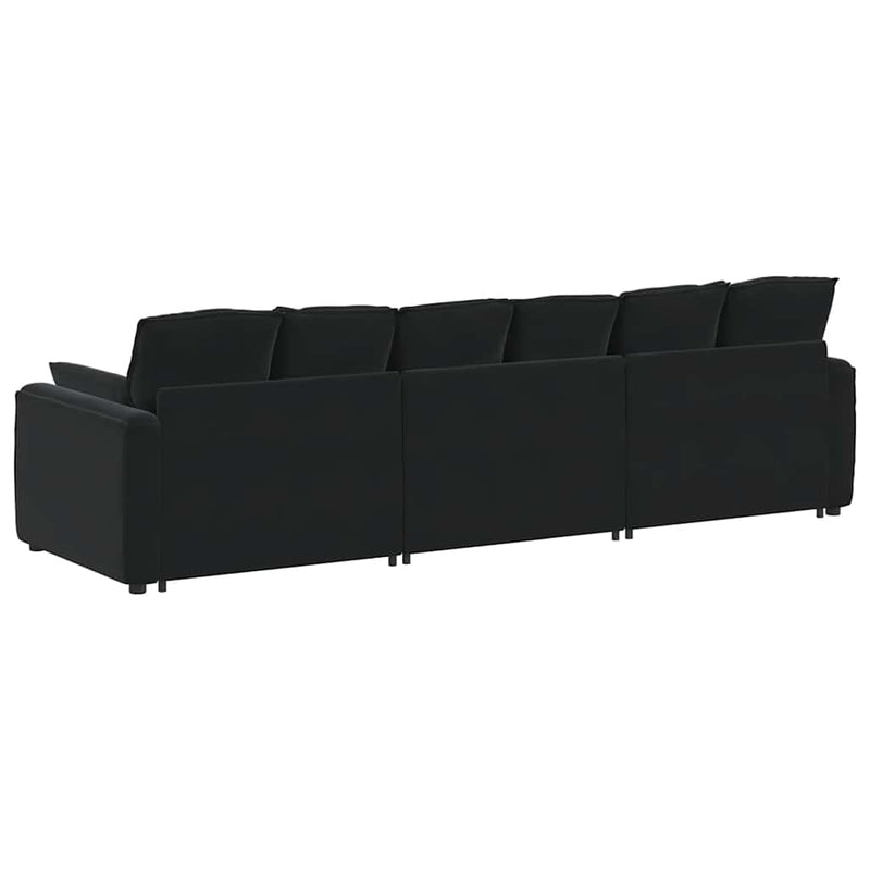 Canapea modulară cu perne, negru