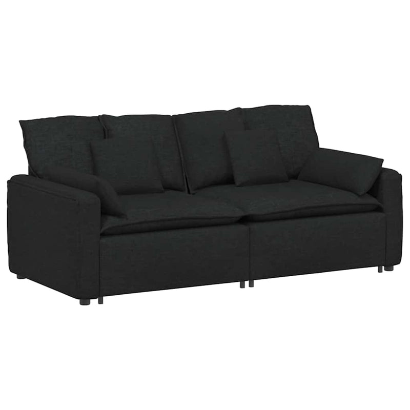 Canapea modulară cu perne, negru