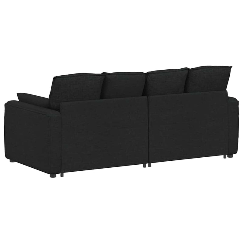 Canapea modulară cu perne, negru