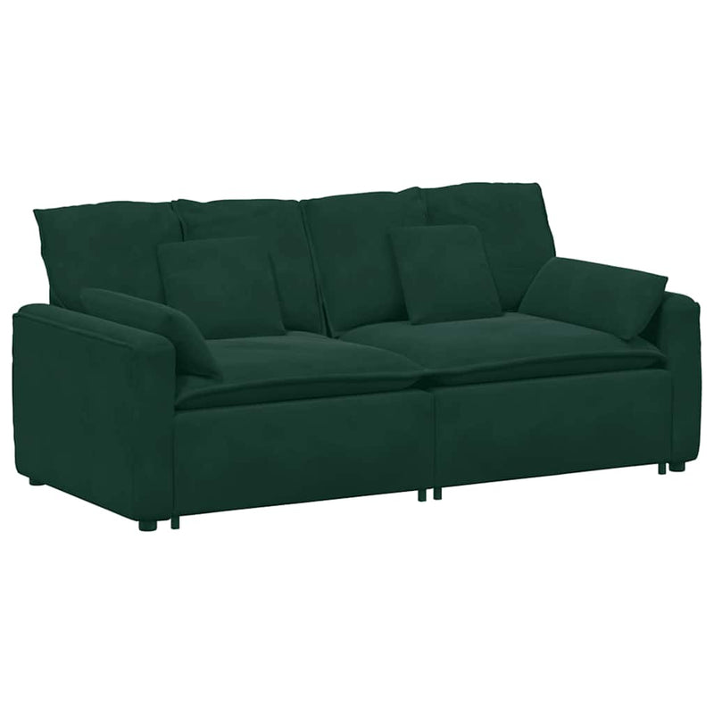 Canapea modulară cu perne, verde închis