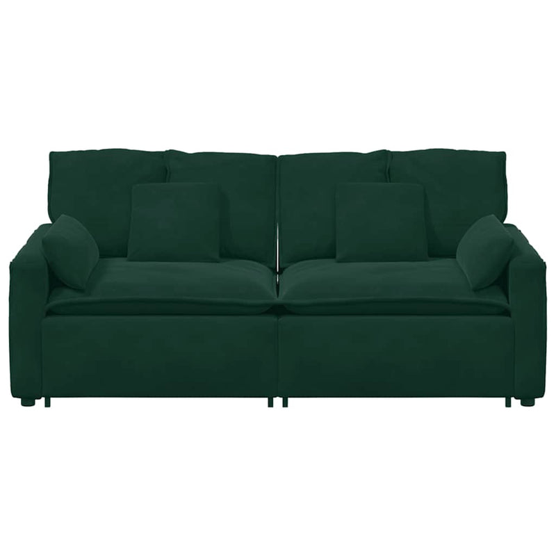 Canapea modulară cu perne, verde închis