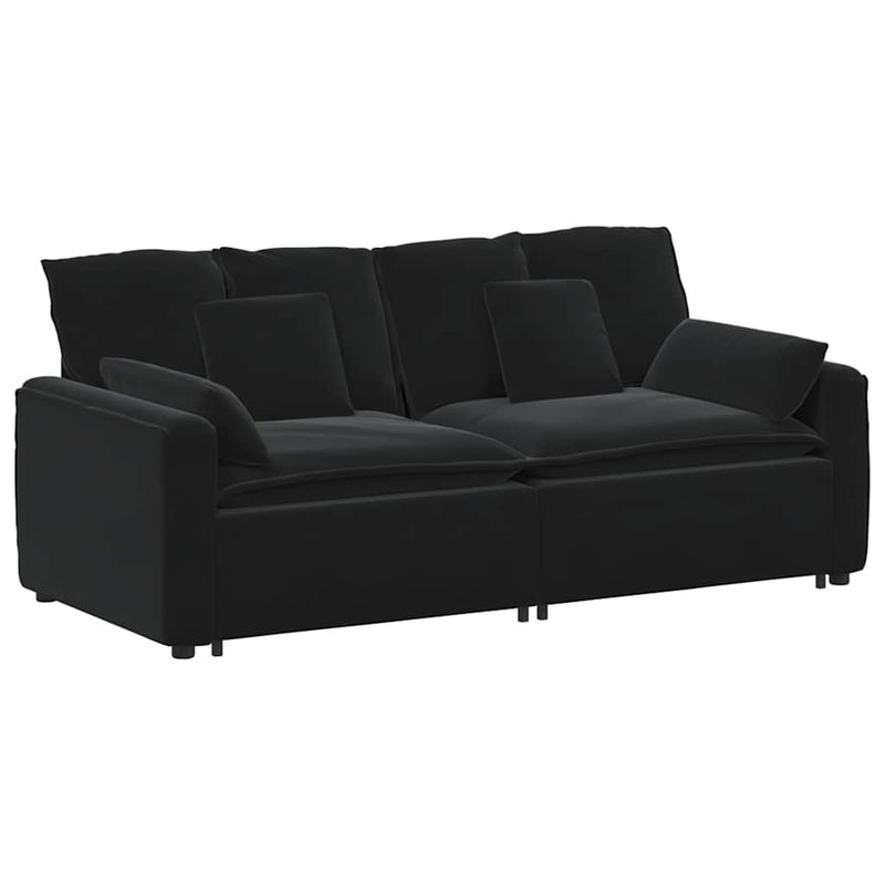 Canapea modulară cu perne, negru