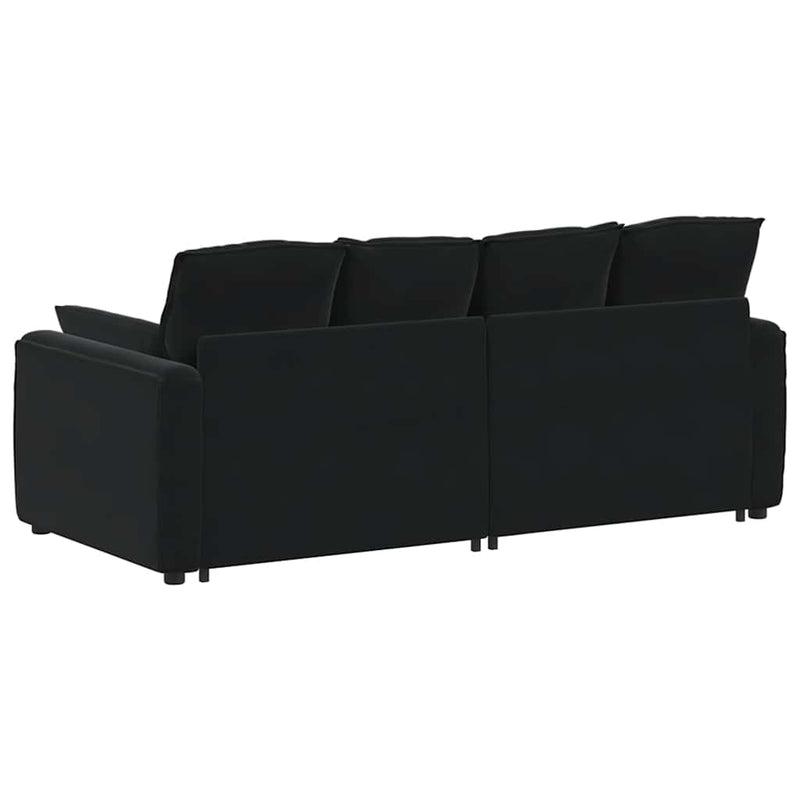 Canapea modulară cu perne, negru