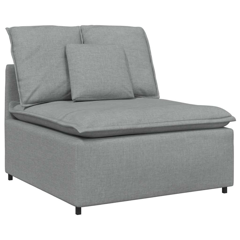 Canapea modulară cu perne, gri deschis, textil