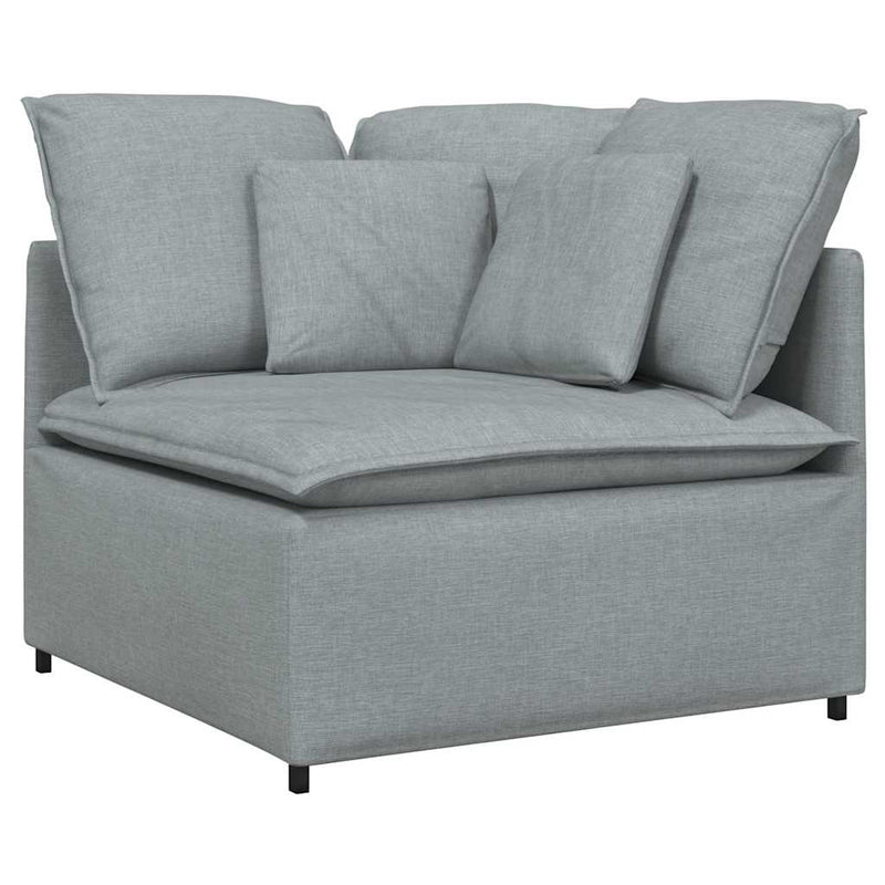 Canapea modulară cu perne, gri deschis, textil
