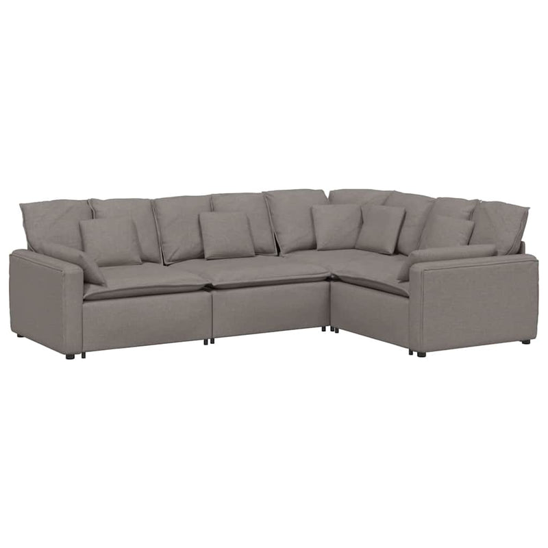 Canapea modulară cu perne, gri taupe, textil