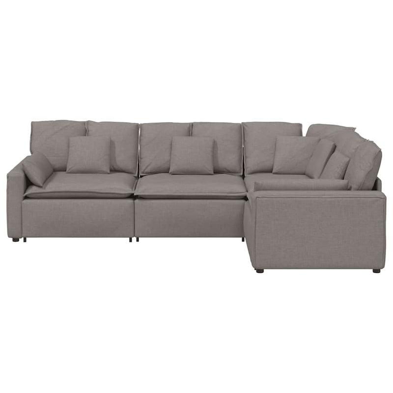 Canapea modulară cu perne, gri taupe, textil