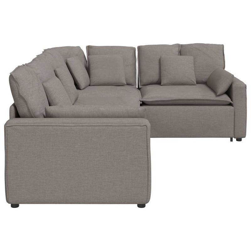Canapea modulară cu perne, gri taupe, textil