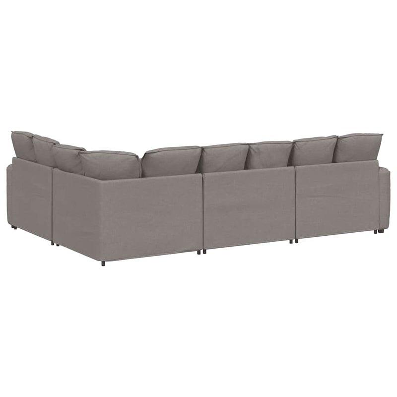 Canapea modulară cu perne, gri taupe, textil