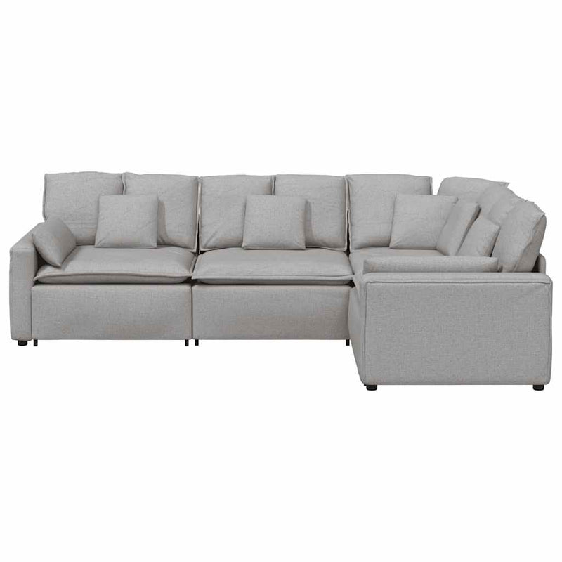 Canapea modulară cu perne, gri nor, textil