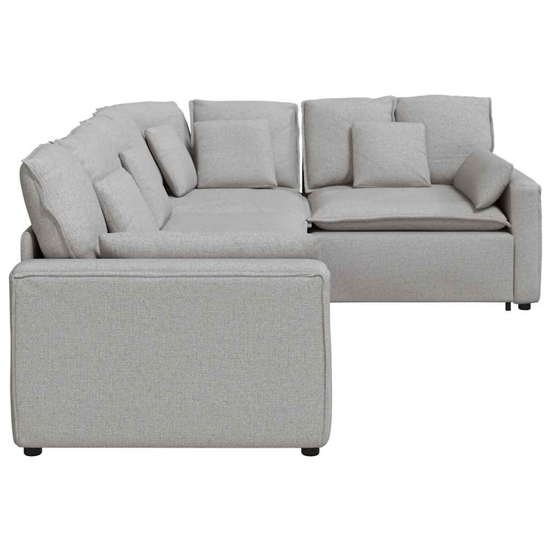 Canapea modulară cu perne, gri nor, textil