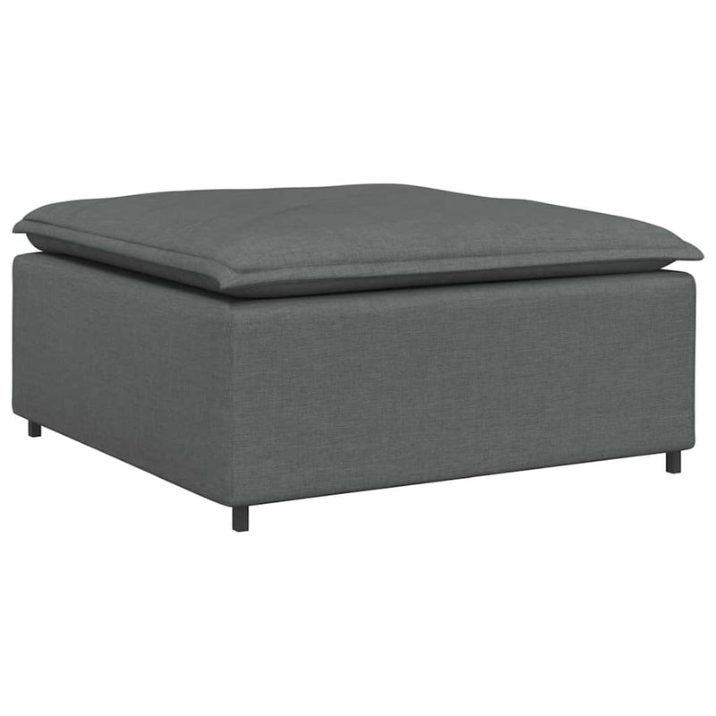 Canapea modulară cu taburet și perne material textil gri închis