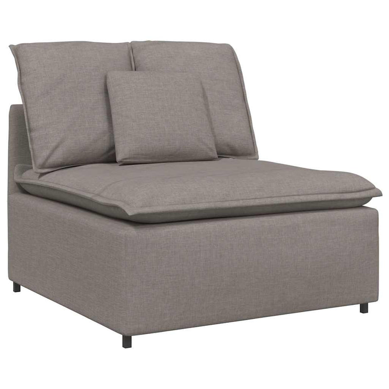 Canapea modulară cu taburet și perne, textil, gri taupe