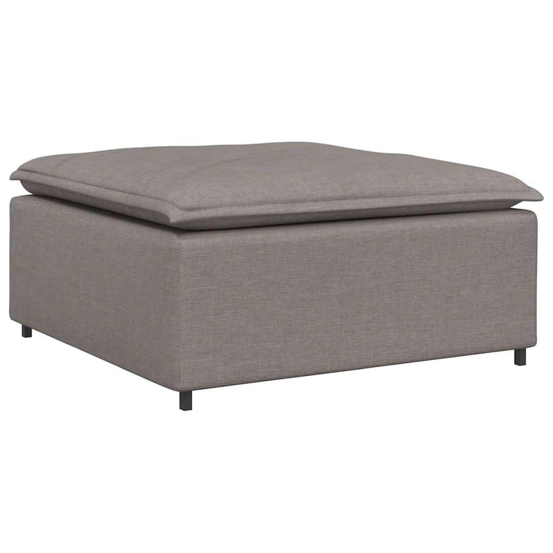 Canapea modulară cu taburet și perne, textil, gri taupe