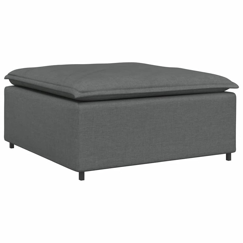 Canapea modulară cu taburet și perne material textil gri închis