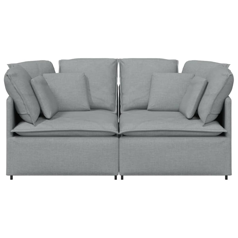 Canapea modulară cu perne, gri deschis, textil