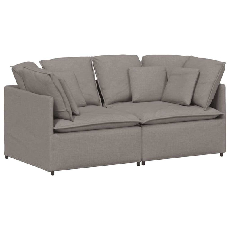 Canapea modulară cu perne, gri taupe, textil
