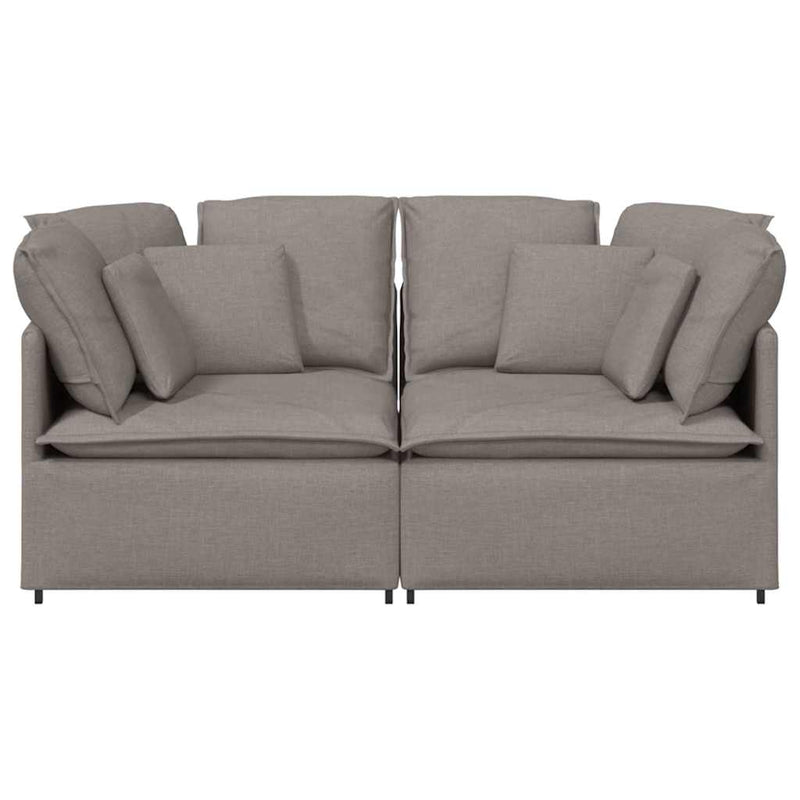 Canapea modulară cu perne, gri taupe, textil