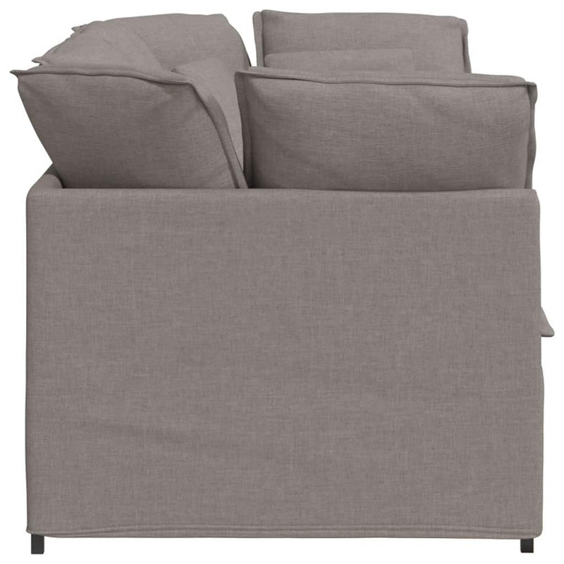 Canapea modulară cu perne, gri taupe, textil
