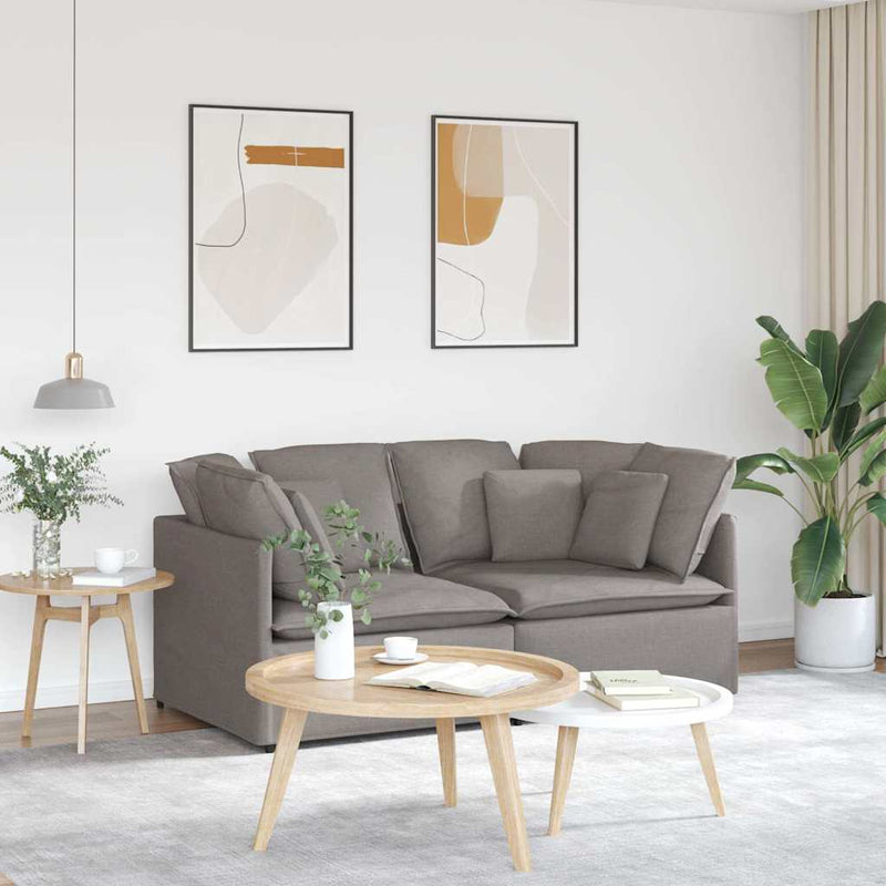 Canapea modulară cu perne, gri taupe, textil