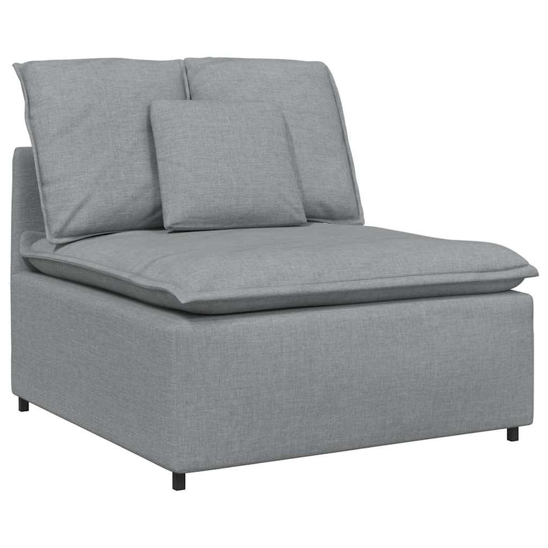 Canapea modulară cu perne, gri deschis, textil