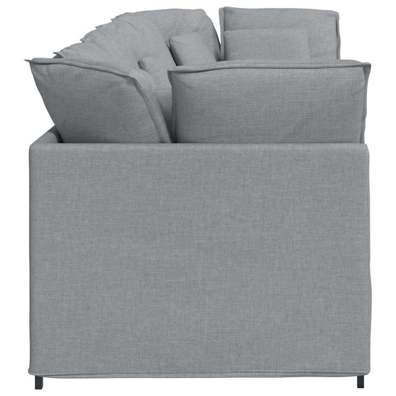 Canapea modulară cu perne, gri deschis, textil