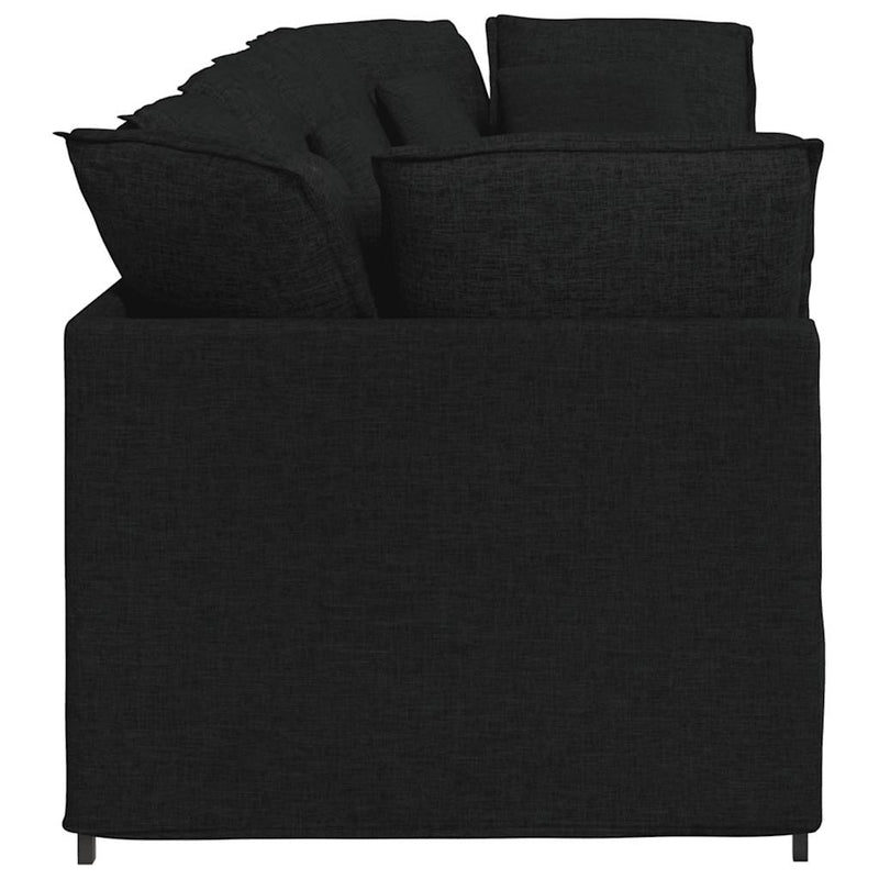 Canapea modulară cu perne, negru, textil