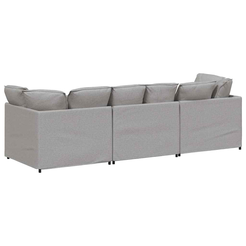 Canapea modulară cu perne, gri nor, textil