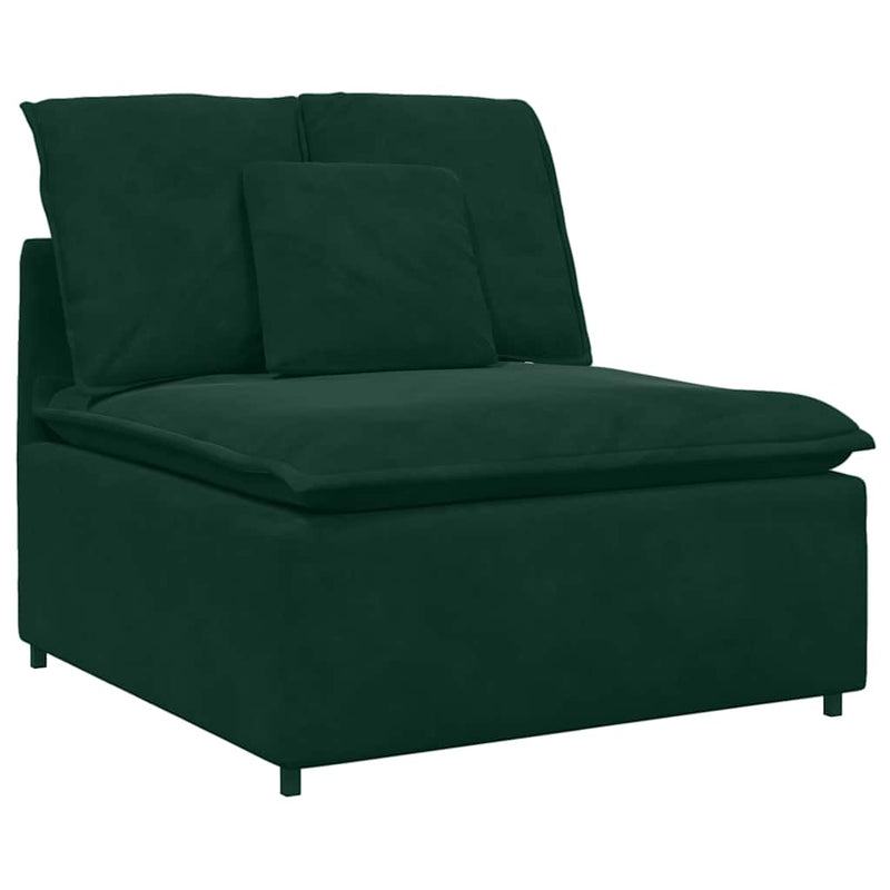 Canapea modulară cu perne, verde închis, catifea