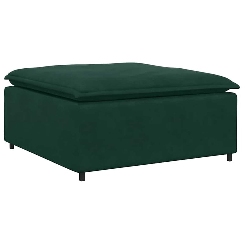 Canapea modulară cu taburet și perne, catifea, verde închis