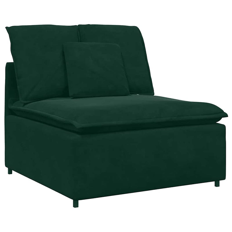 Canapea modulară cu perne, verde închis, catifea