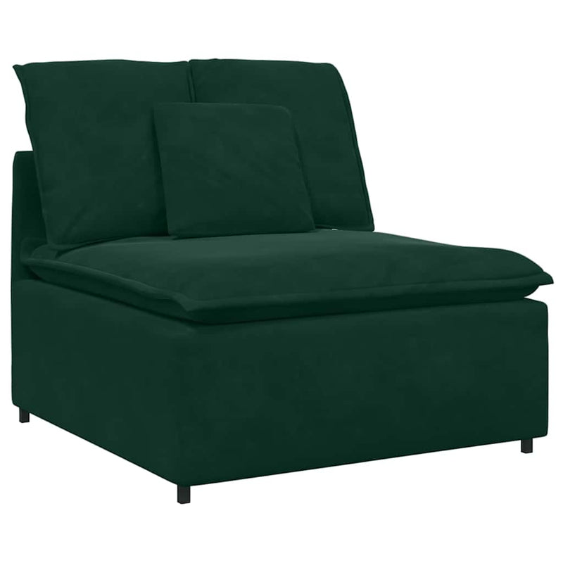 Canapea modulară cu perne, verde închis, catifea