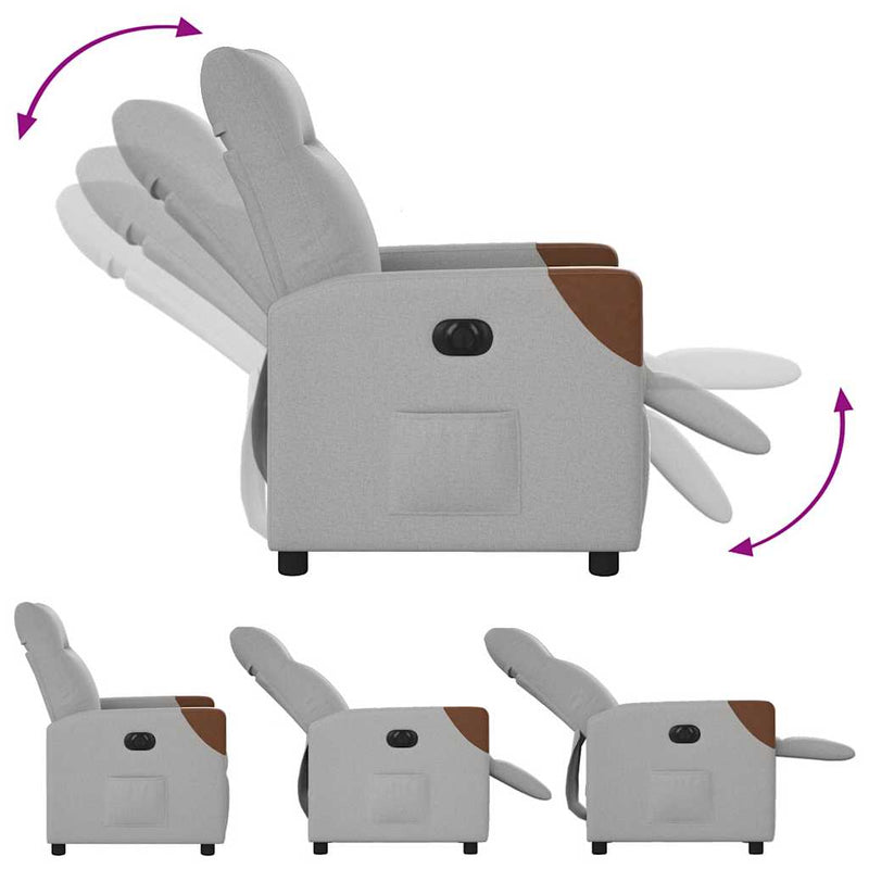 Scaun reclinabil electric Cloud Grey Fabric