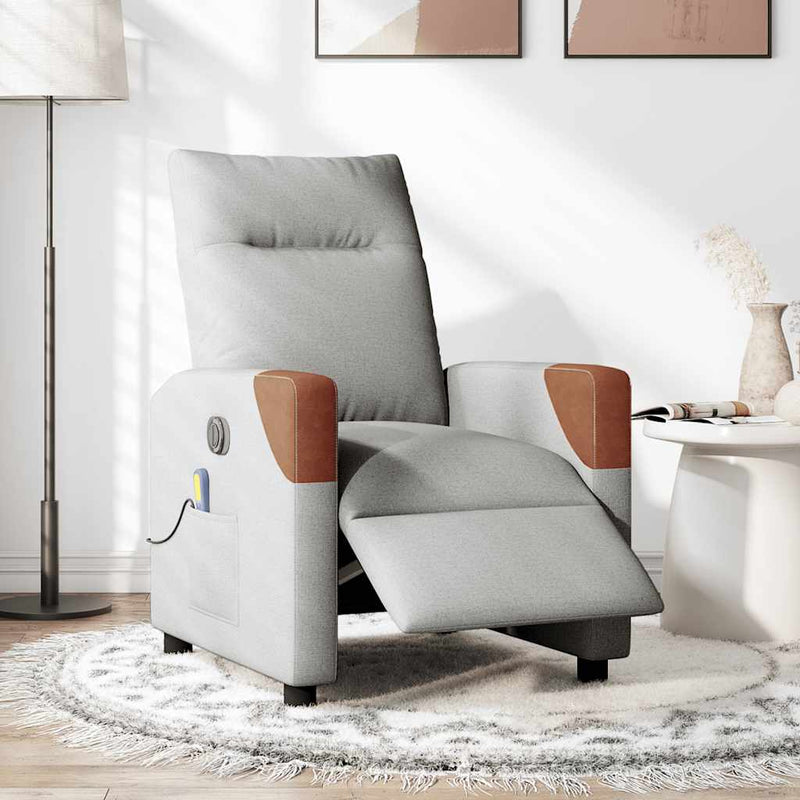 Scaun reclinabil electric pentru masaj Cloud Grey Fabric