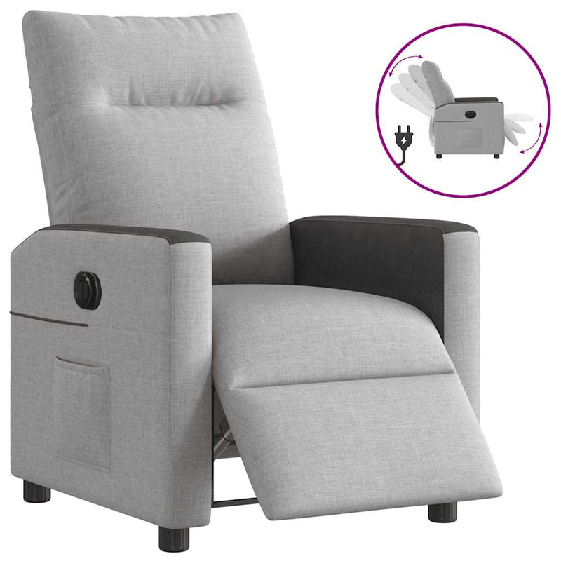 Scaun reclinabil electric Cloud Grey Fabric