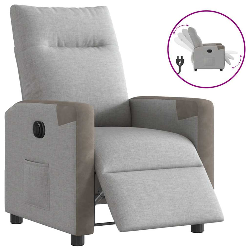 Scaun reclinabil electric Cloud Grey Fabric