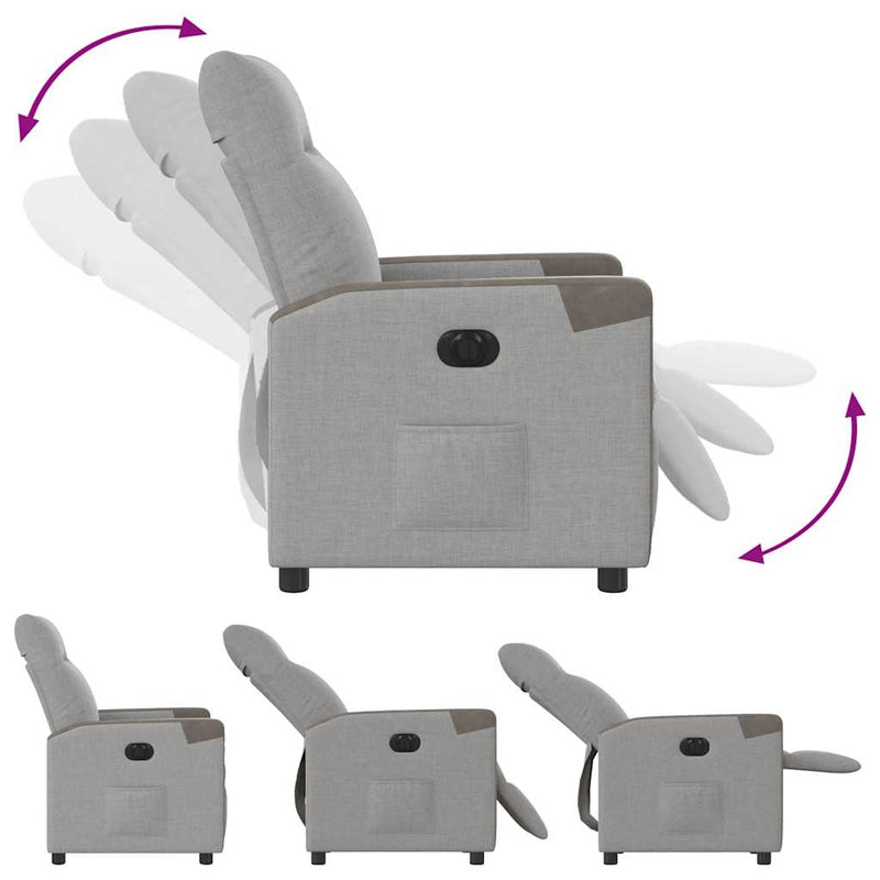 Scaun reclinabil electric Cloud Grey Fabric