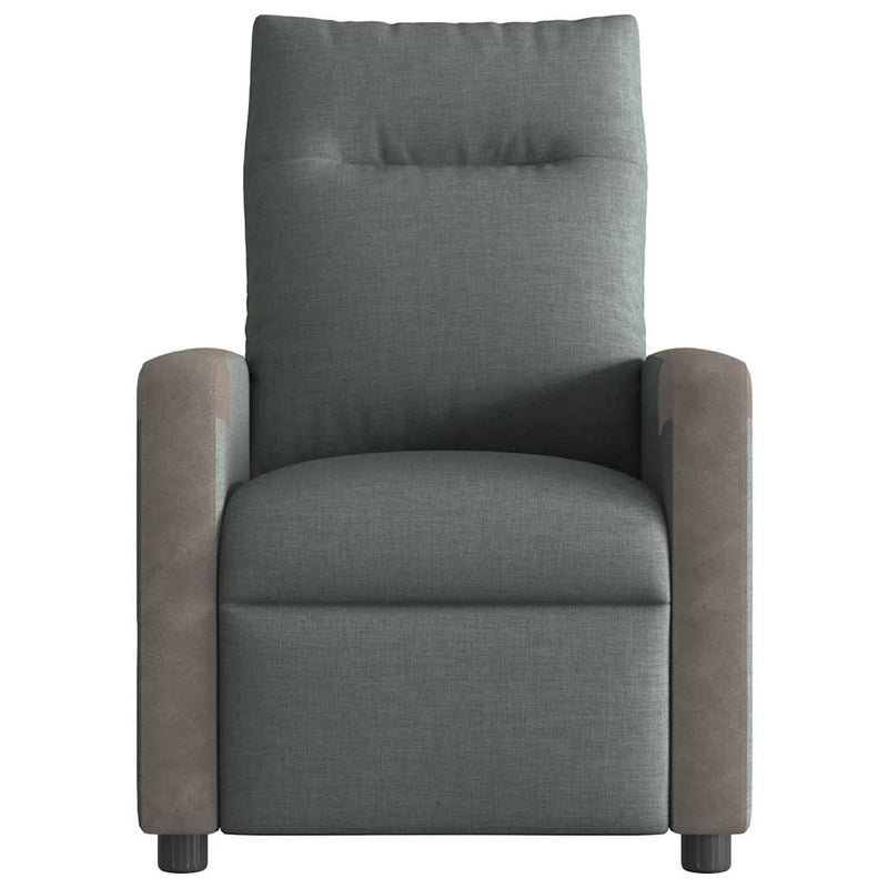 Fotoliu rabatabil electric, gri închis, material textil