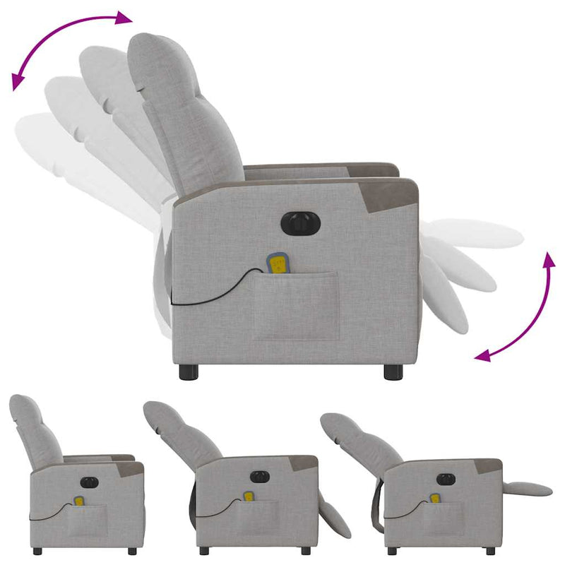 Scaun reclinabil electric pentru masaj Cloud Grey Fabric
