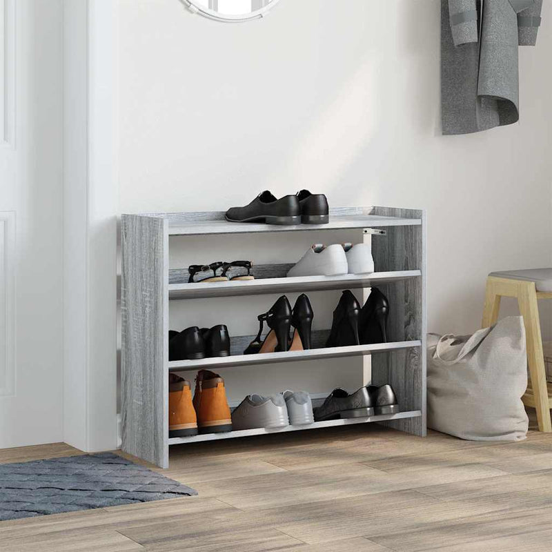 Pantofar, gri sonoma, 80x25x62 cm, lemn compozit
