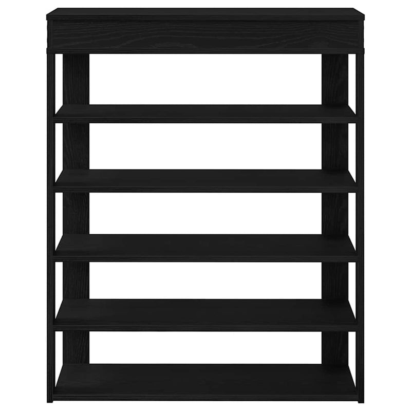 Suport pantofi, negru, 80x30x98 cm, lemn prelucrat